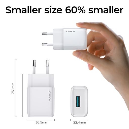 Cóc sạc Joyroom 1A101 2.1A 1 cổng USB Mini Fast Travel Charger EU