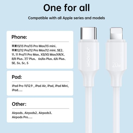 Cáp sạc Joyroom S-CL020A9 20W Type C to iPhone Fast Charging Data Cable