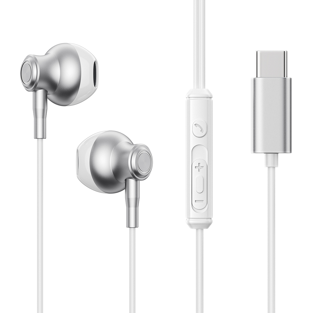 Tai nghe có dây Joyroom EC07 cổng Type C thiết kế kim loại nửa tai Earbuds kiểu dáng Airpod dùng cho điện thoại, laptop, máy tính