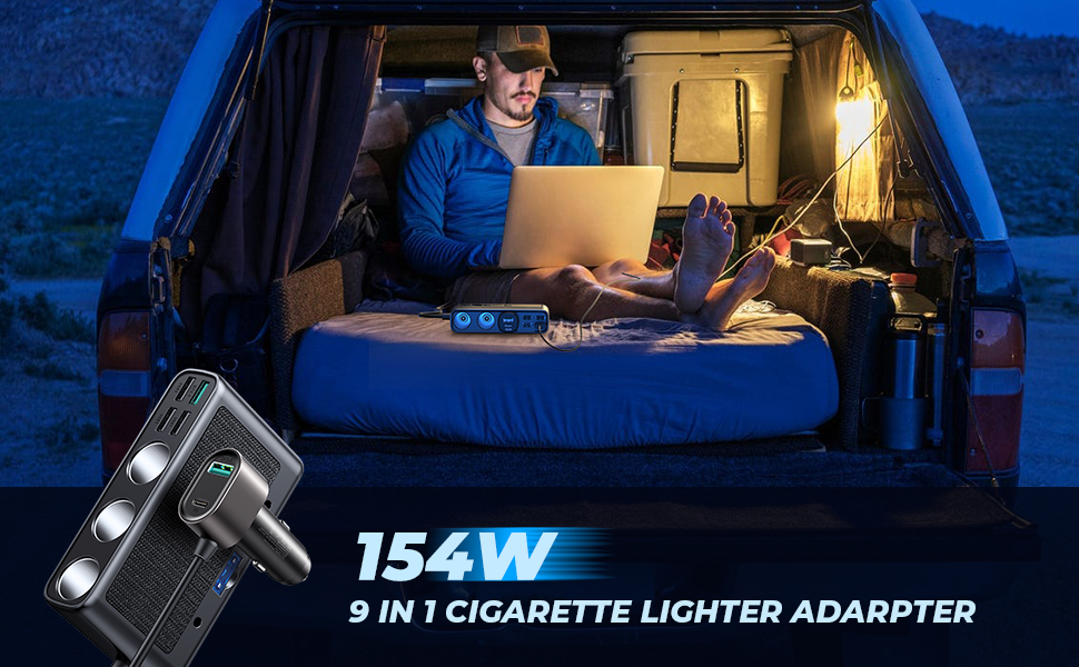 Tẩu sạc ô tô Joyroom CL06 sạc nhanh 154W chia 3 tẩu 6 cổng sạc PD+QC3.0+USB*4 Car cigarette lighter adapter dùng cho xe hơi