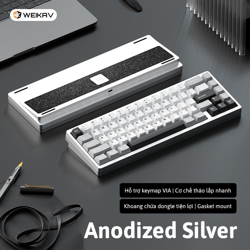 Lucky65 V2 - Kit bàn phím cơ nhôm CNC 3 mode