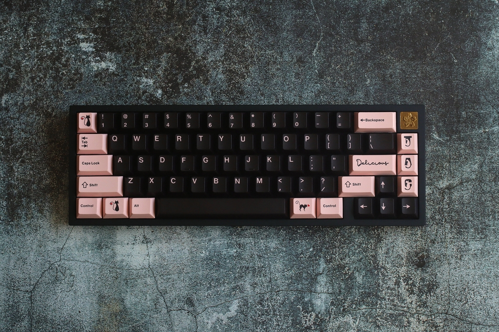 Bộ keycap JKDK Black Pink Magic Cat (Cherry / PBT Dyesub)