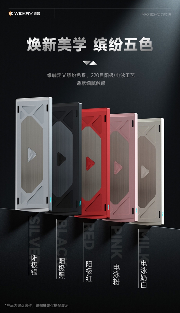 Bàn phím Weikav Max102 - Bàn phím nhôm 3 mode