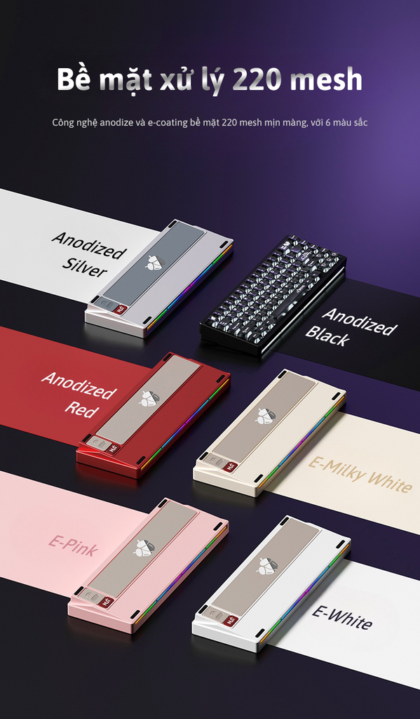 Nut65 - Kit bàn phím cơ nhôm 3 mode LED RGB