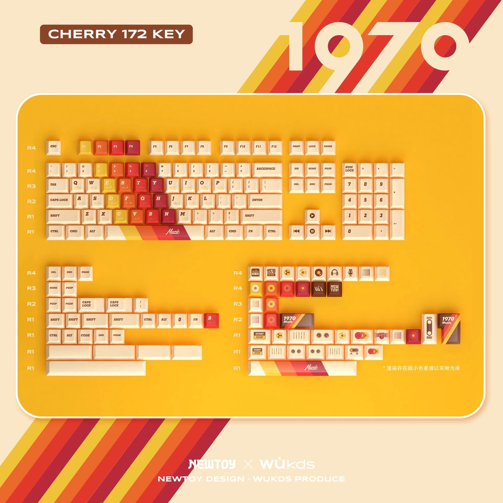 NEWTOY x WUkds 1970 Keycaps (Cherry / PBT Dyesub / 172 nút)