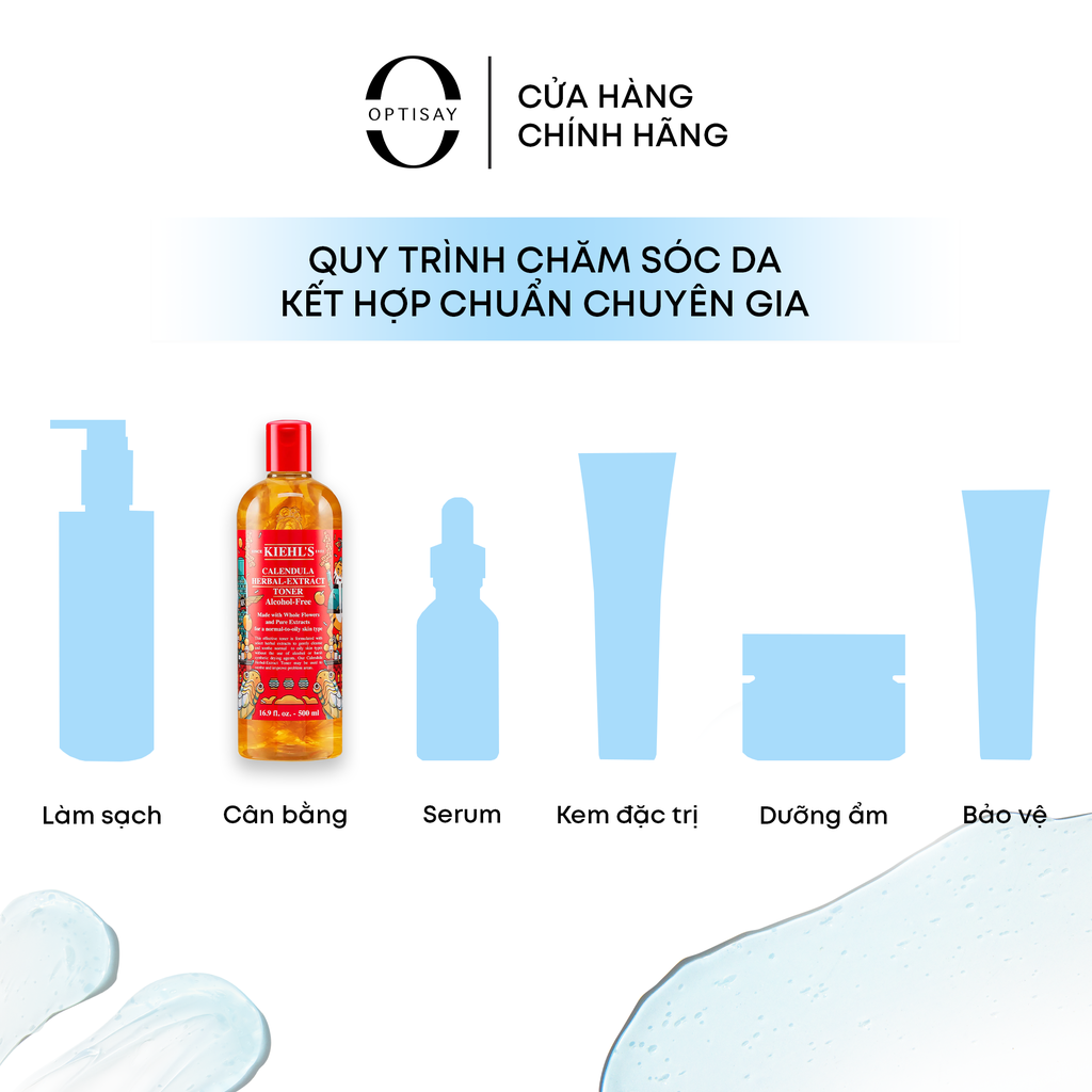 [Phiên bản giới hạn] Nước Cân Bằng Kiehl’s Hoa Cúc Calendula Herbal Extract Alcohol-Free Toner 500ml cho da thường tới da dầu