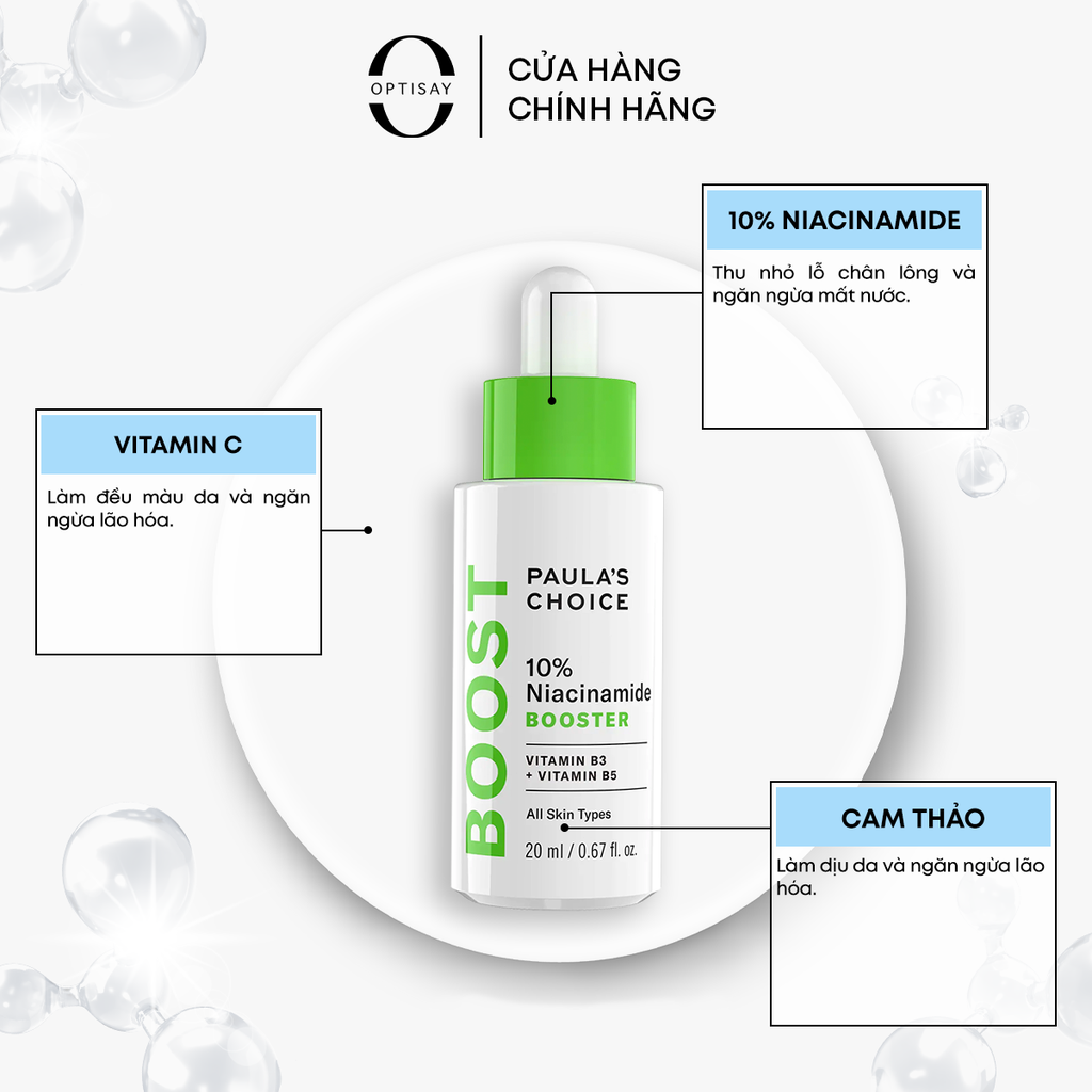 Serum Paula's Choice 10% Niacinamide Booster thu nhỏ lỗ chân lông cho mọi loại da 20ml PCSR01