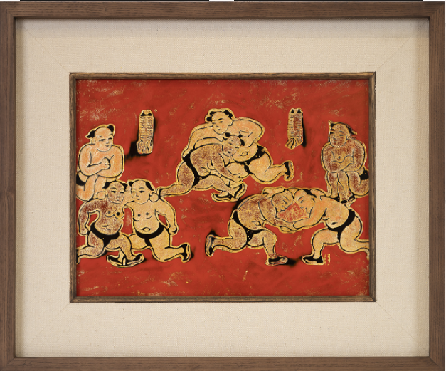 TRANH SƠN MÀI ĐẤU VẬT