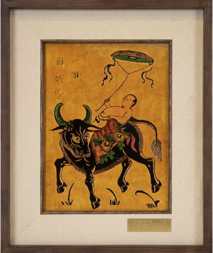 TRANH SƠN MÀI CHĂN TRÂU THẢ DIỀU