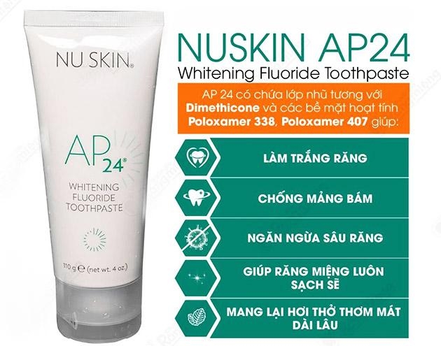 Kem đánh răng trắng sáng AP24 Nuskin Whitening Fluoride Toothpaste 110g