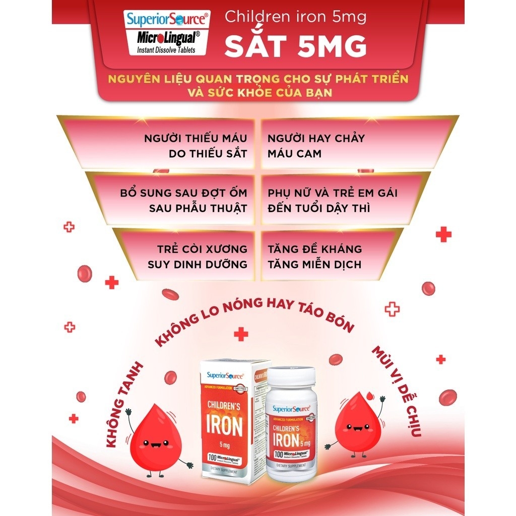 Thực phẩm bảo vệ sức khỏe CHILDREN'S IRON 5mg