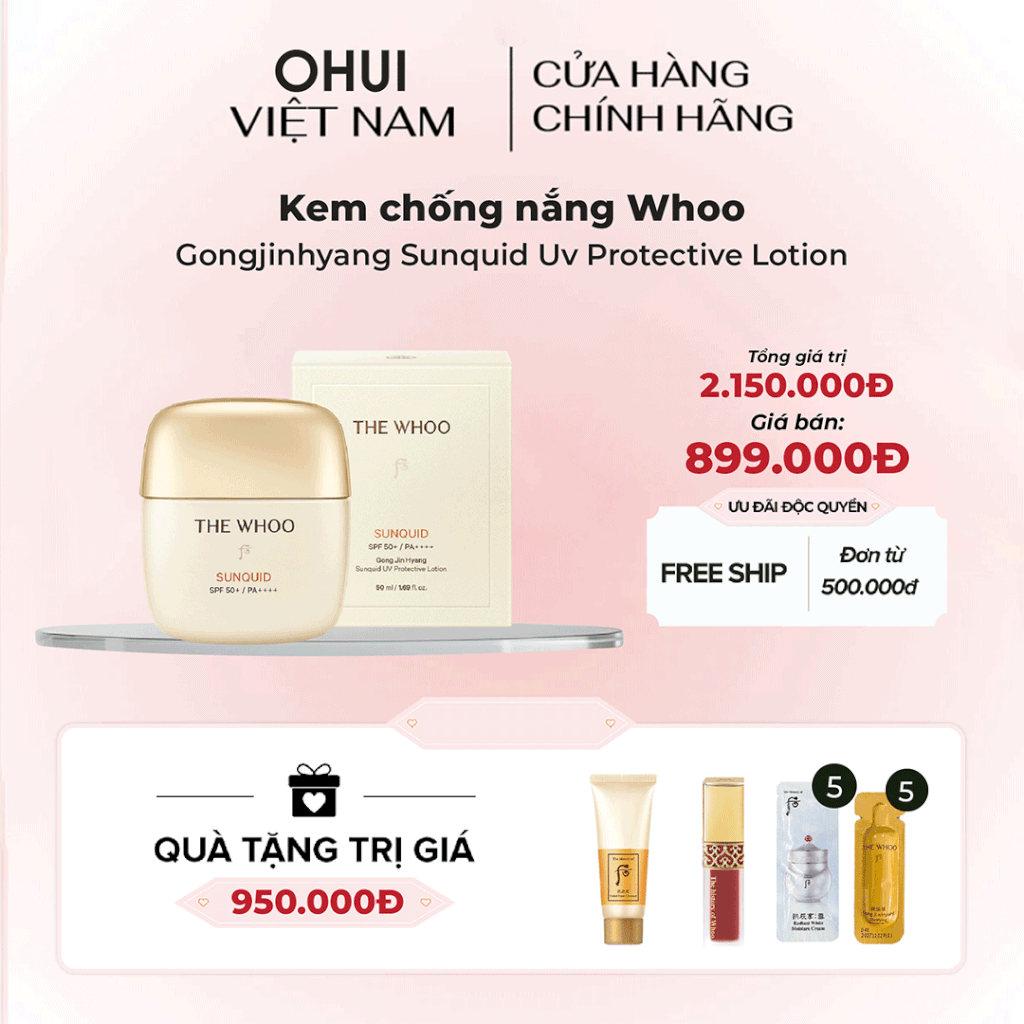 Kem chống nắng Whoo Gongjinhyang Sunquid Uv Protective Lotion
