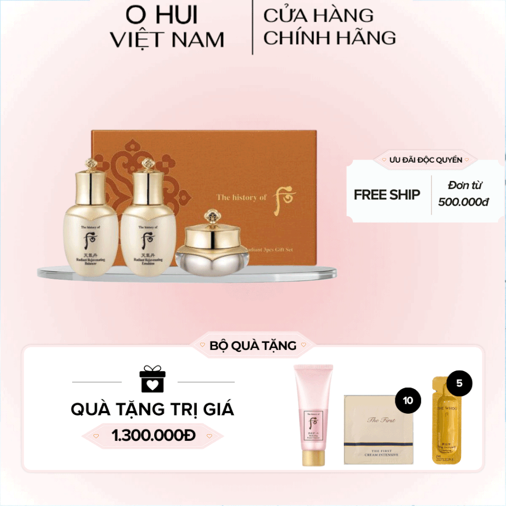 Bộ dưỡng da Whoo Cheongidan Radiant Rejuvenating Mini Set 3pcs