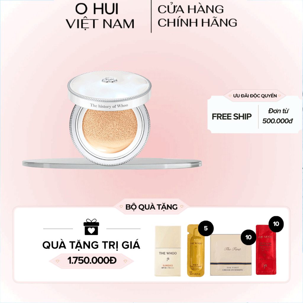 Cushion trang điểm dưỡng trắng Gongjinhyang Seol Radiant White Moisture Cushion Foundation SPF50+,PA+++