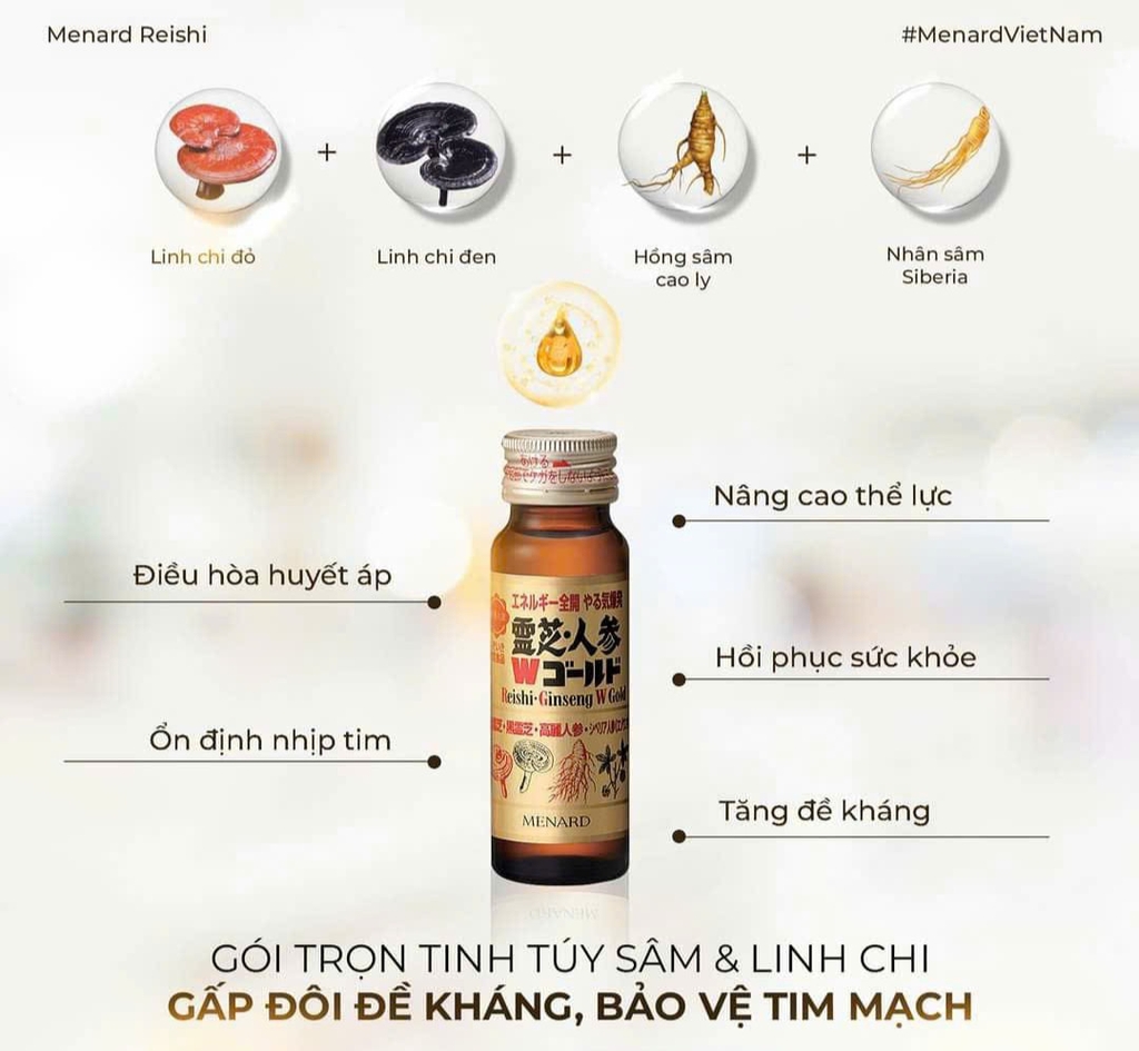 MENARD - Nước tăng lưc Sâm Linh Chi (10x50ml)