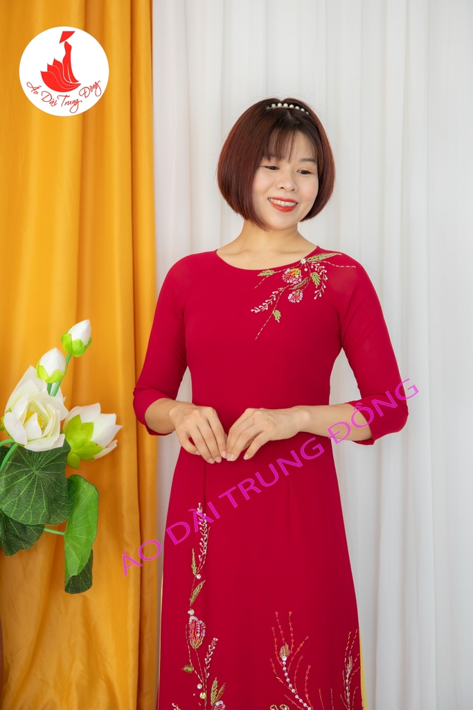 Áo Dài đính kết vải Chifon