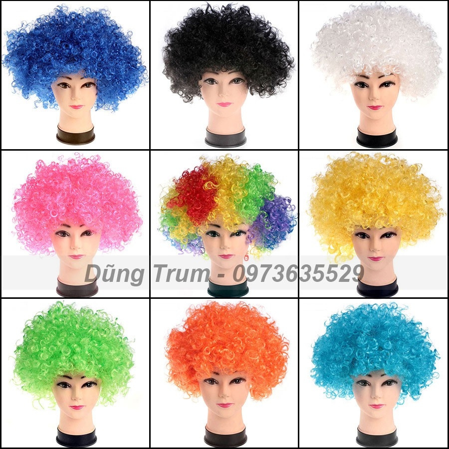 Tóc giả hóa trang chú hề màu hồng siêu đẹp