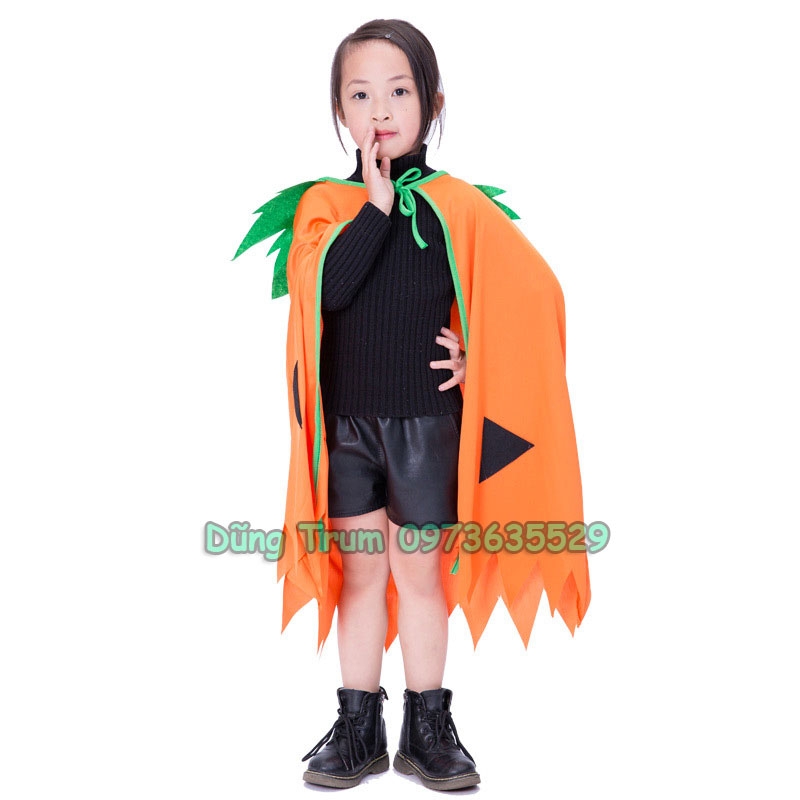 Bộ Bí Ngô hóa trang Halloween cho các bé, Áo Choàng Bí Ngô Halloween