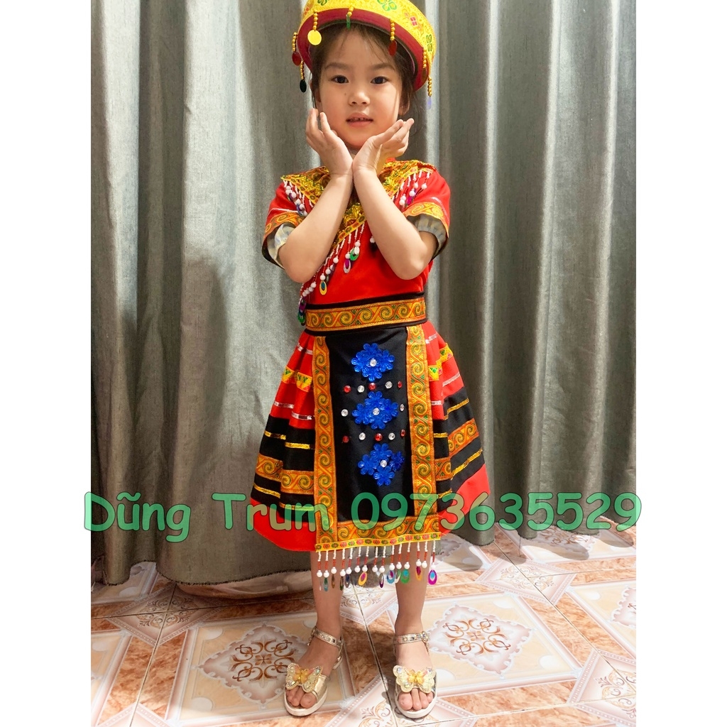 Trang phục dân tộc Mèo trẻ em kích thước mầm non tiểu học cực đẹp
