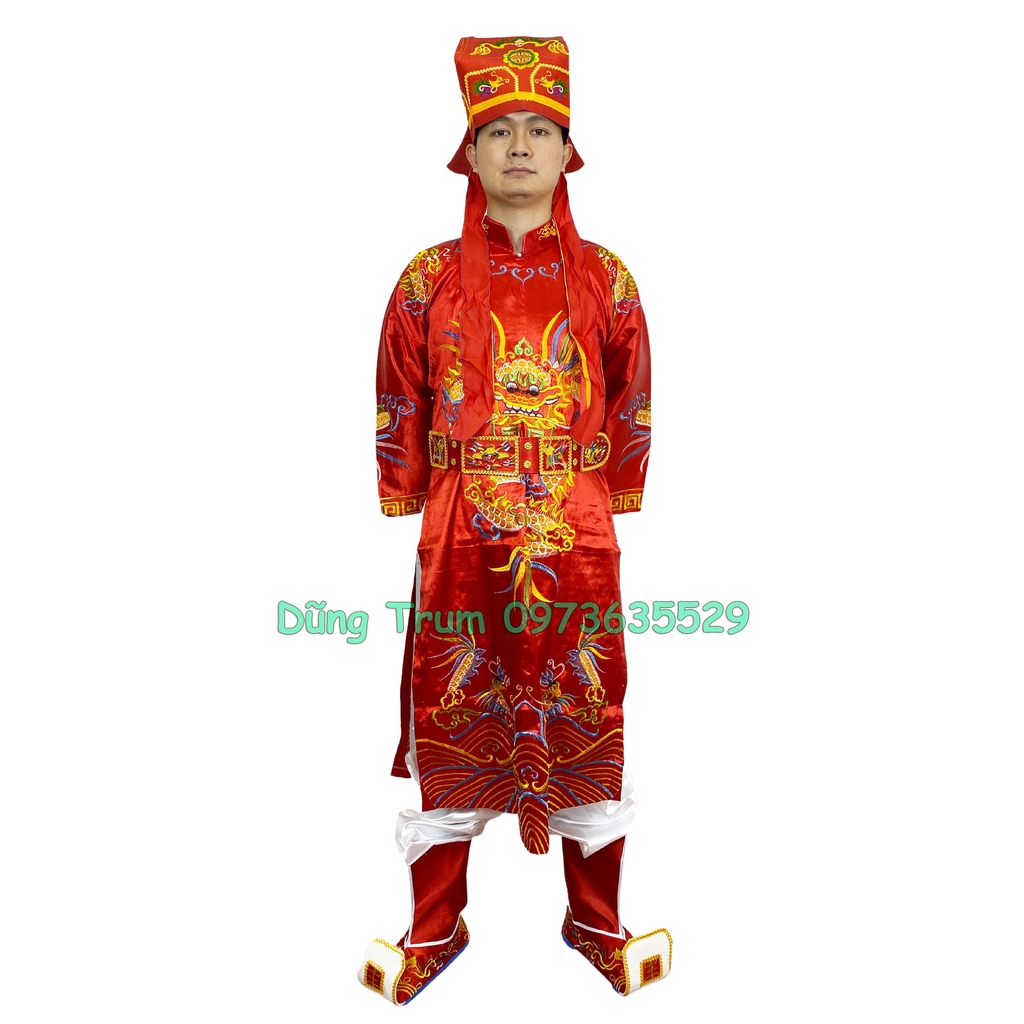 Trang phục Táo Quân vải phi bóng đầy đủ chi tiết màu sắc