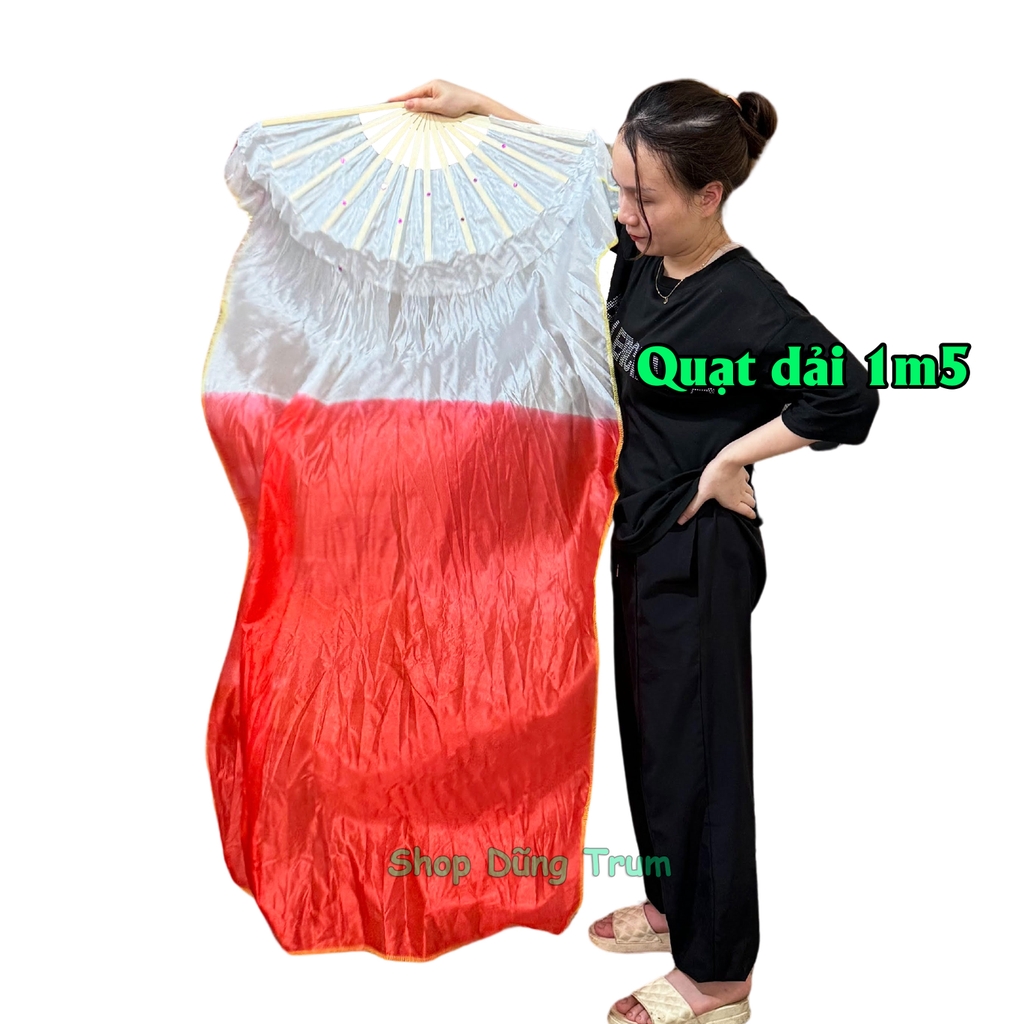 Quạt múa dài 3 màu tua dài cực mềm mại và đẹp