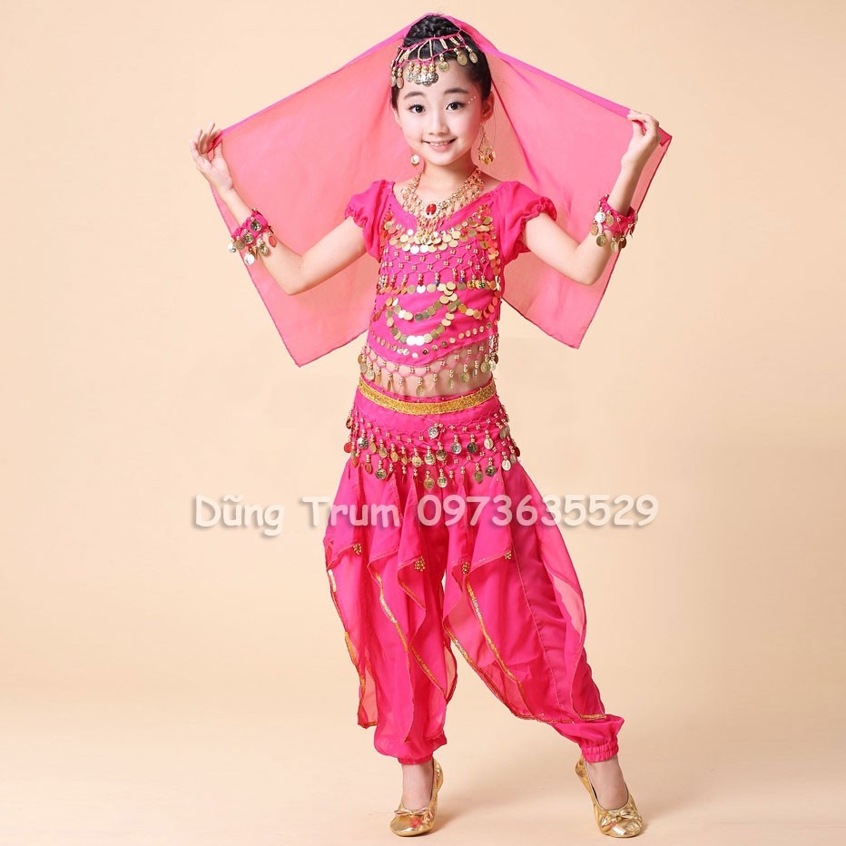 Trang phục Ấn độ múa trẻ em (Quần khế - Áo cộc)