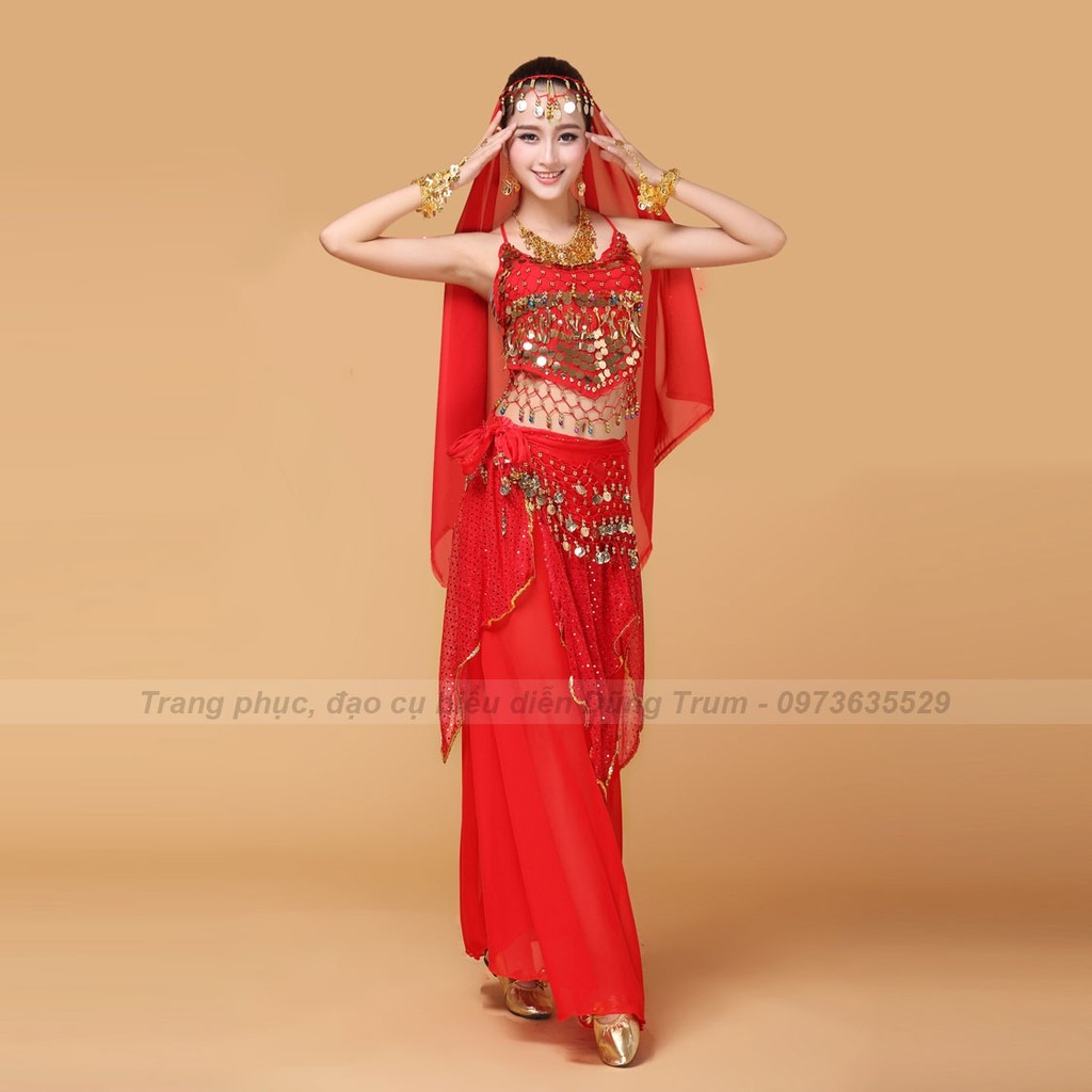 Trang phục múa Ấn Độ người lớn mẫu Váy kết hợp Áo yếm