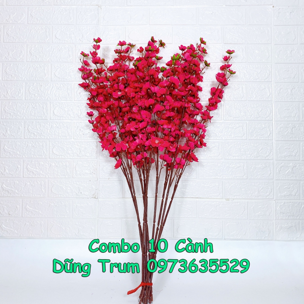 Cành mai giả cành đào giả cao 1m trang trí Tết cực đẹp (Combo 10 cành)