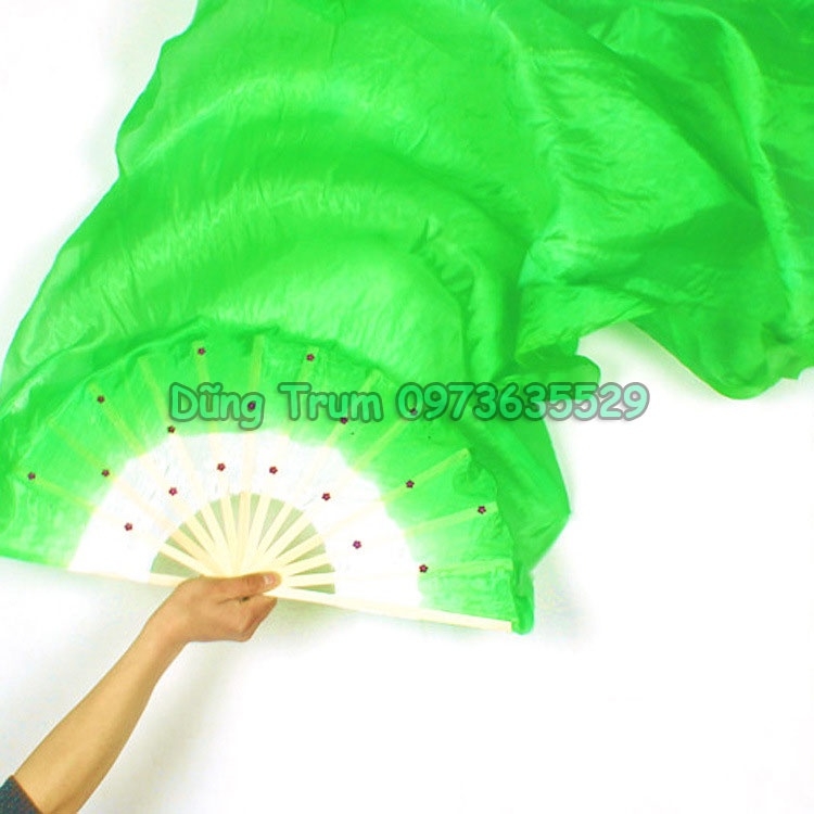 Quạt múa 1m5 dải lụa dài 1 màu biểu diễn văn nghệ