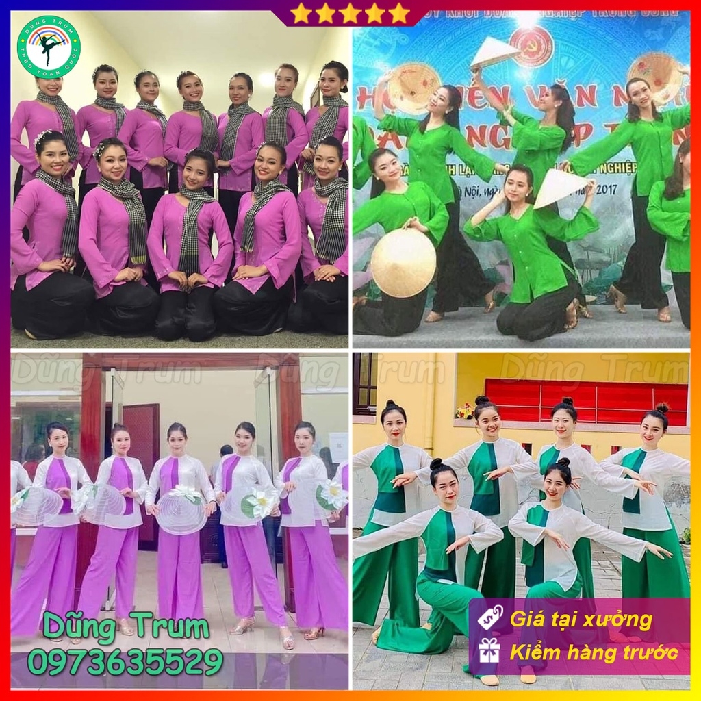 Áo bà ba Combo 10 bộ biểu diễn, bộ quần áo nông dân