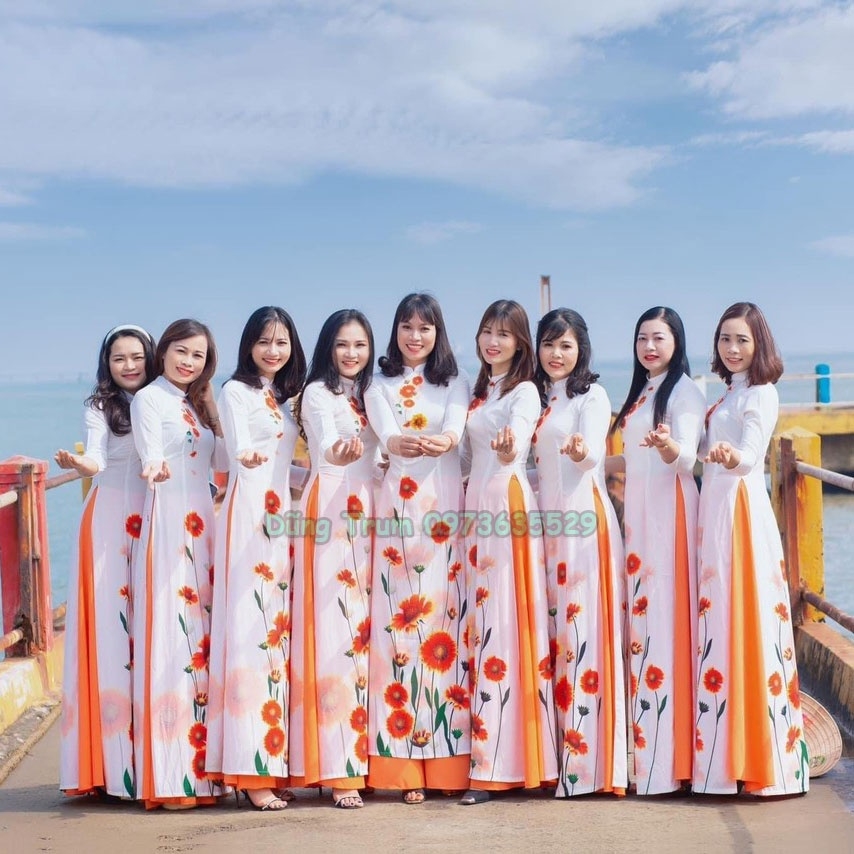 Áo dài cách tân Combo 10 bộ biểu diễn cho đoàn nhóm