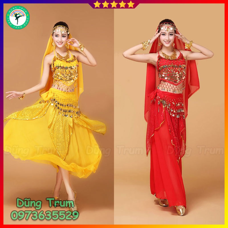 Trang phục múa Ấn Độ người lớn mẫu Váy kết hợp Áo yếm