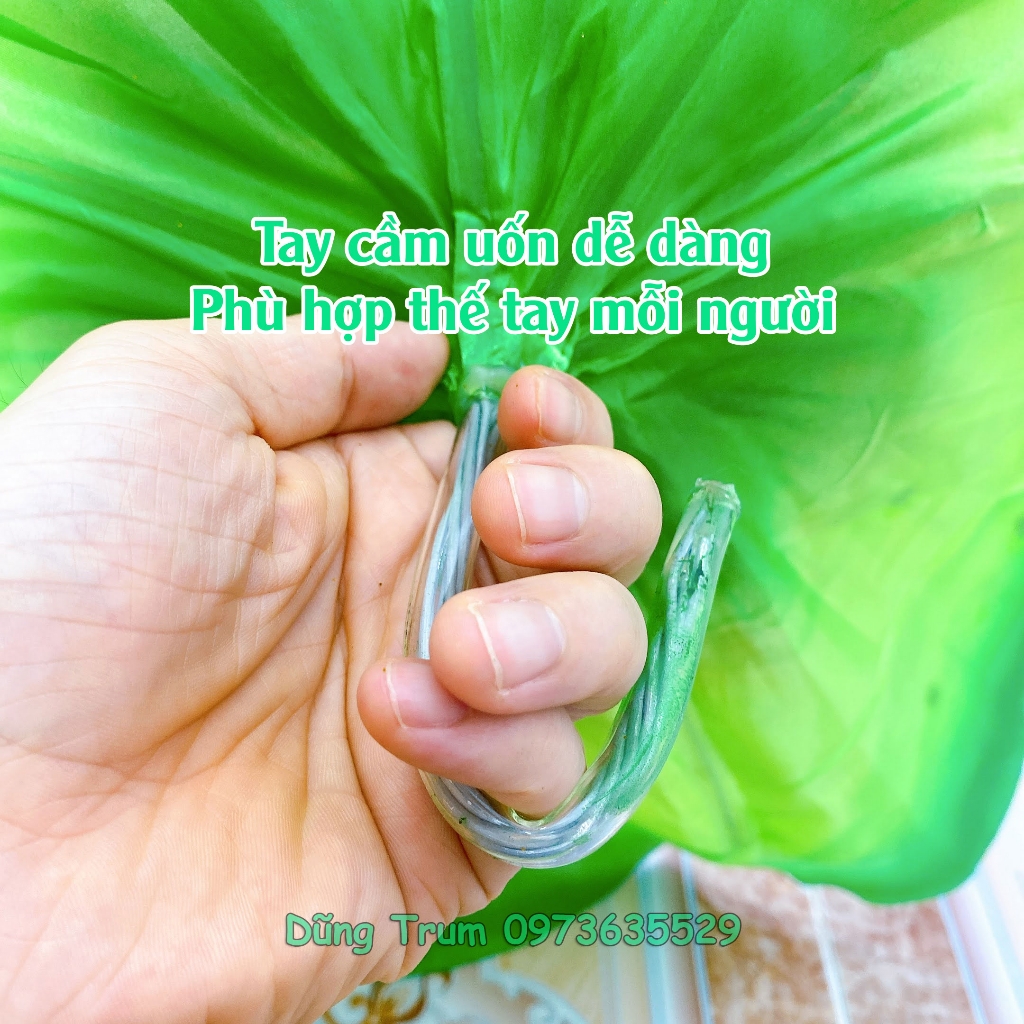 Lá sen múa 3 lớp chất liệu nan sắt mềm vải lụa họa tiết phun kim tuyến biểu diễn văn nghệ