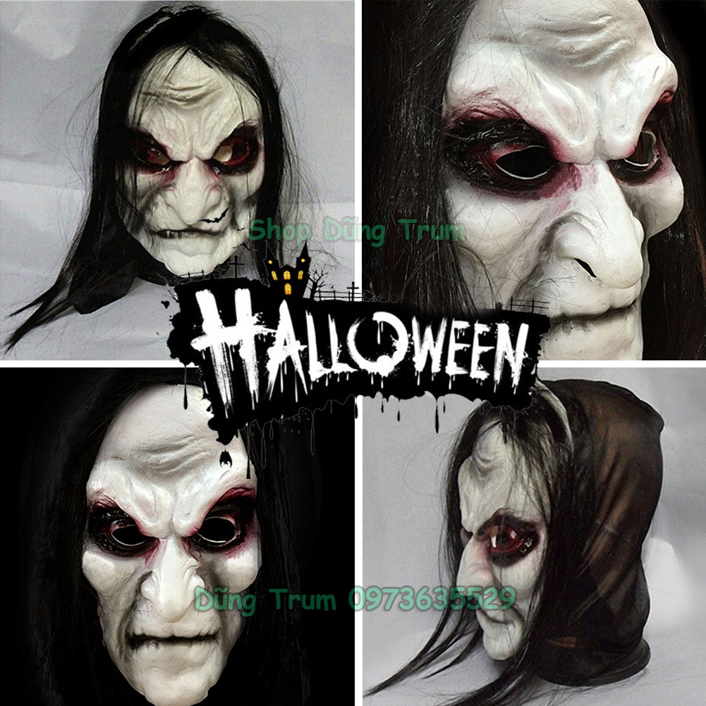 Mặt nạ quỷ Halloween hóa trang ma quỷ kinh dị chất liệu cao su an toàn