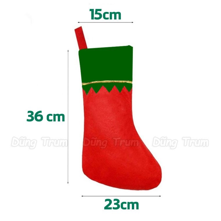 COMBO 12 Tất Noel đựng quà size to 23 x 36cm trang trí Giáng Sinh chất liệu vải không dệt