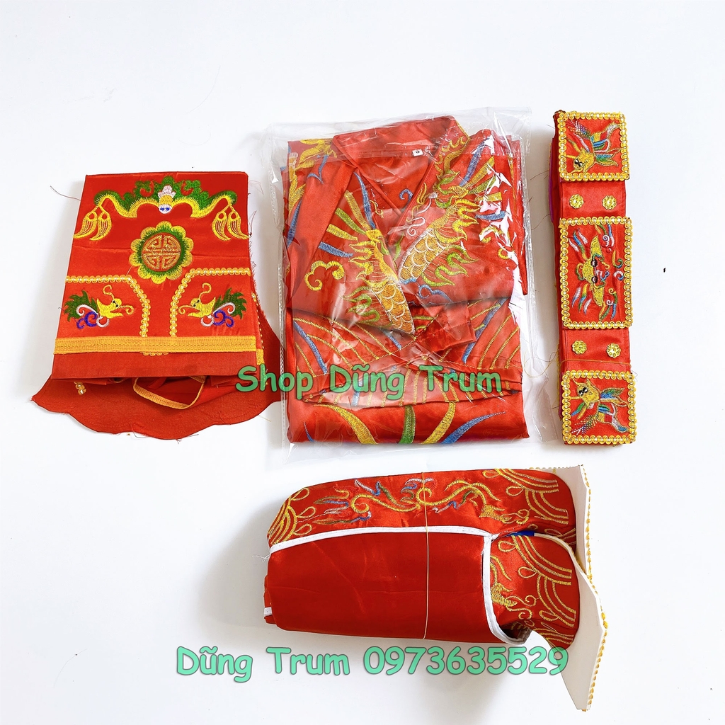 Trang phục Táo Quân vải phi bóng đầy đủ chi tiết màu sắc