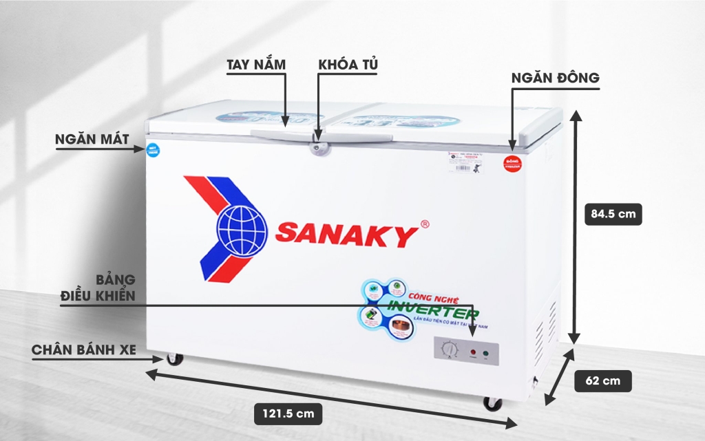 Tủ đông Sanaky Inverter 270 lít VH 3699W3