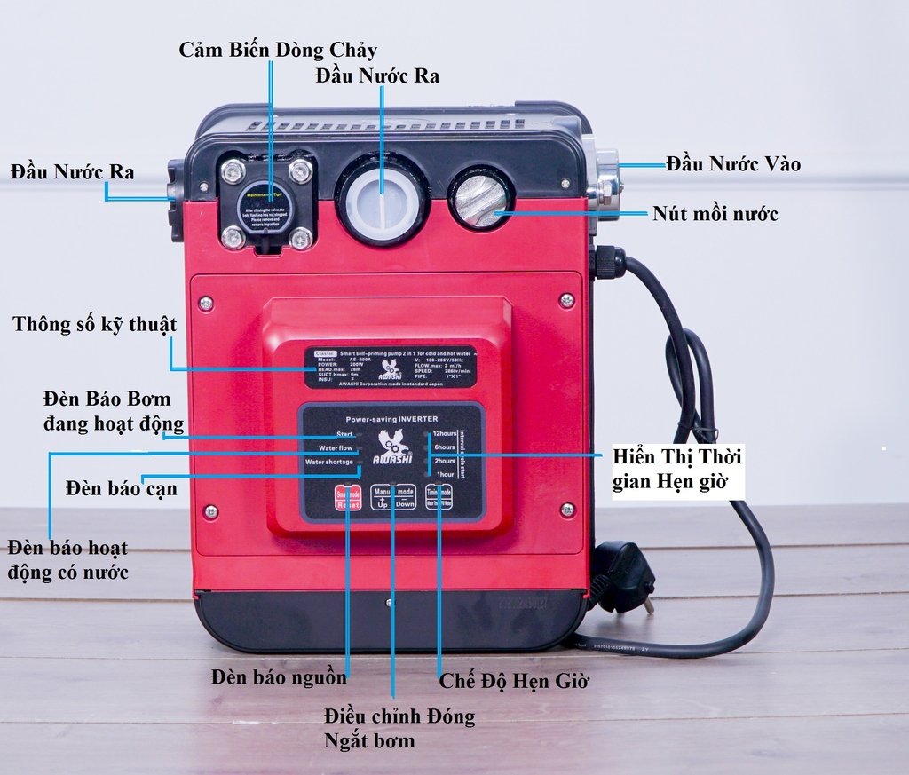 Máy bơm nước thông minh 2 in 1 Awashi AS-900A (900w)
