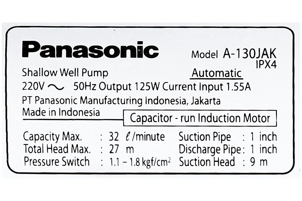 Máy bơm tăng áp Panasonic A 130JAK 125W