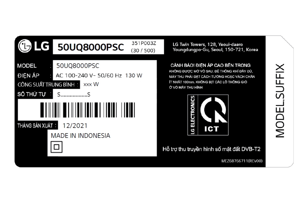 Smart Tivi LG 50 Inch 4K UHD 50UQ8000PSC