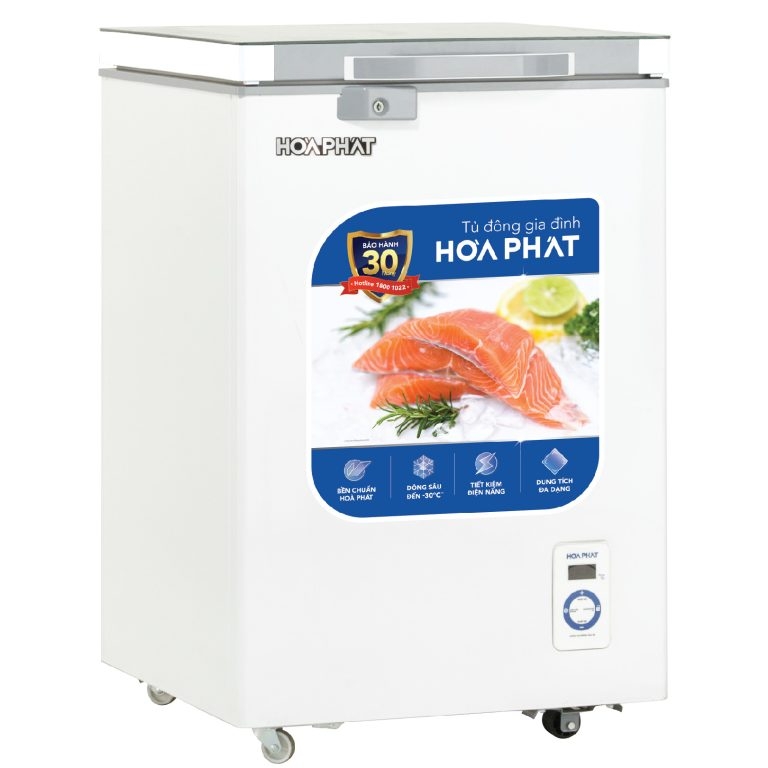 Tủ đông Hòa Phát 107 lít mặt kính - dàn Đồng - HPF AD6107.T1