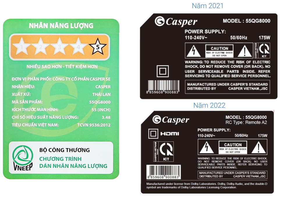 Android Tivi Casper QLED 4K 55 inch 55QG8000