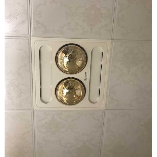 Đèn sưởi nhà tắm Kottmann 2 bóng âm trần điều kiển từ xa K9-R