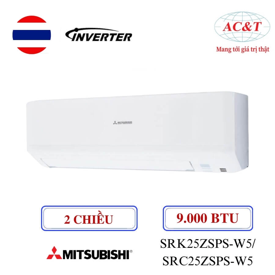 Điều hòa Mitsubishi Heavy 9.000BTU 2 chiều inverter SRK/SRC25ZSPS-W5