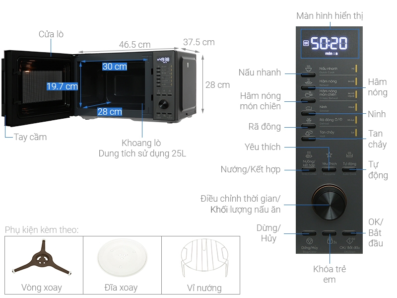 Lò vi sóng có nướng Electrolux 25 lít EMG25D22BM