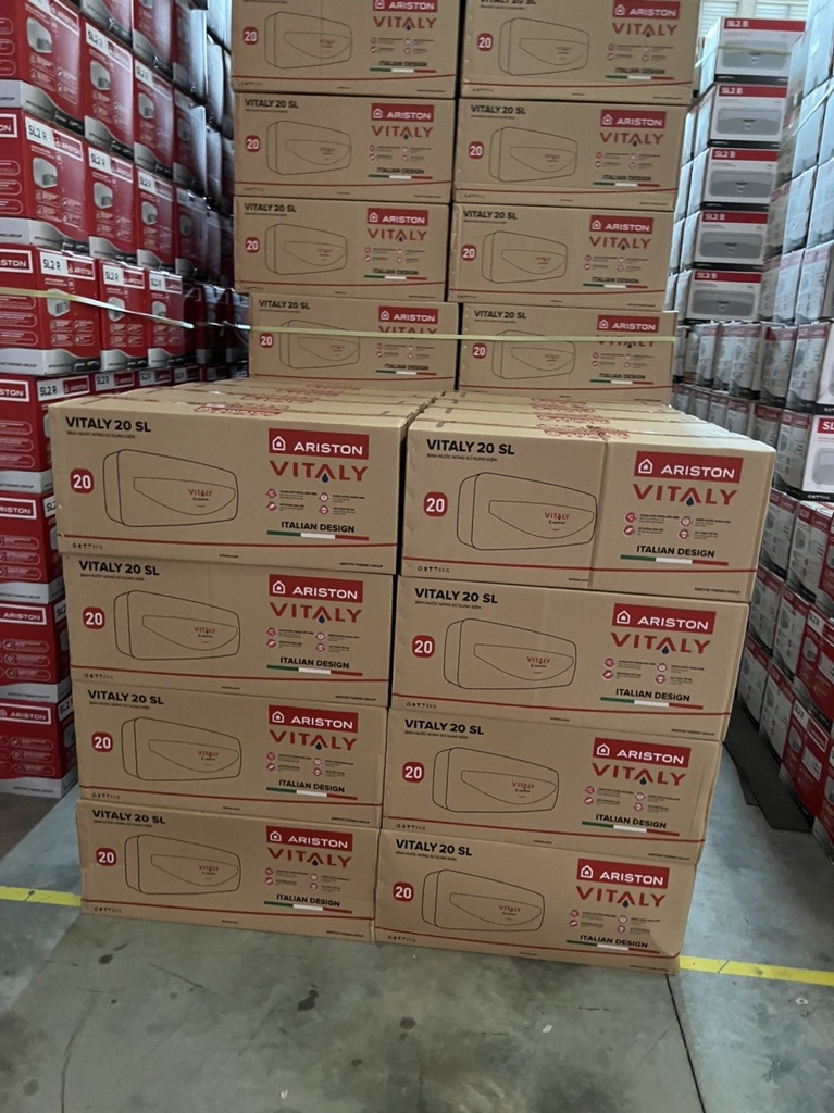 Bình nóng lạnh Ariston 20 lít ngang  VITALY 20 SLIM