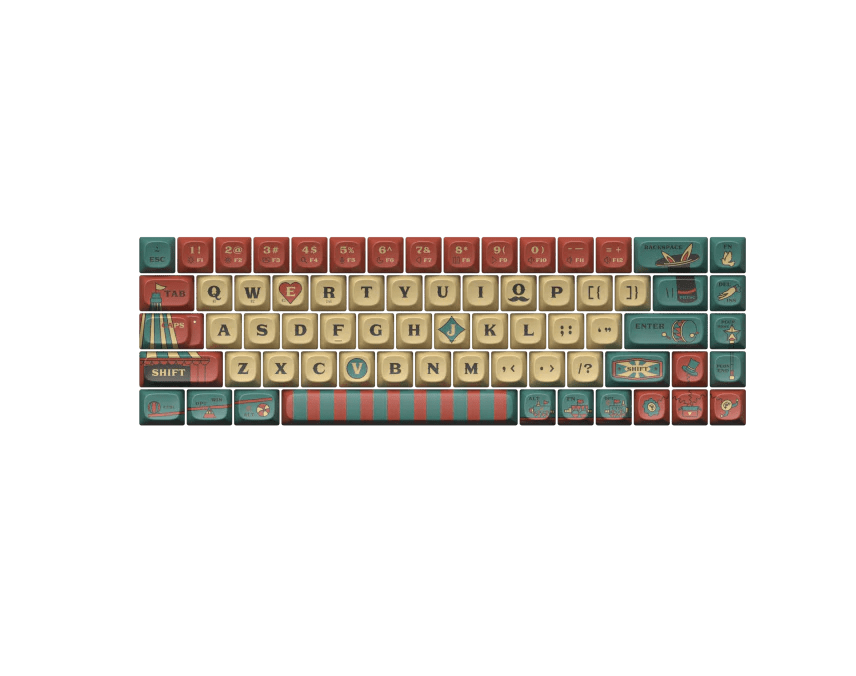 Dye-Sub PBT Keycaps - Circus Memory | Retro 