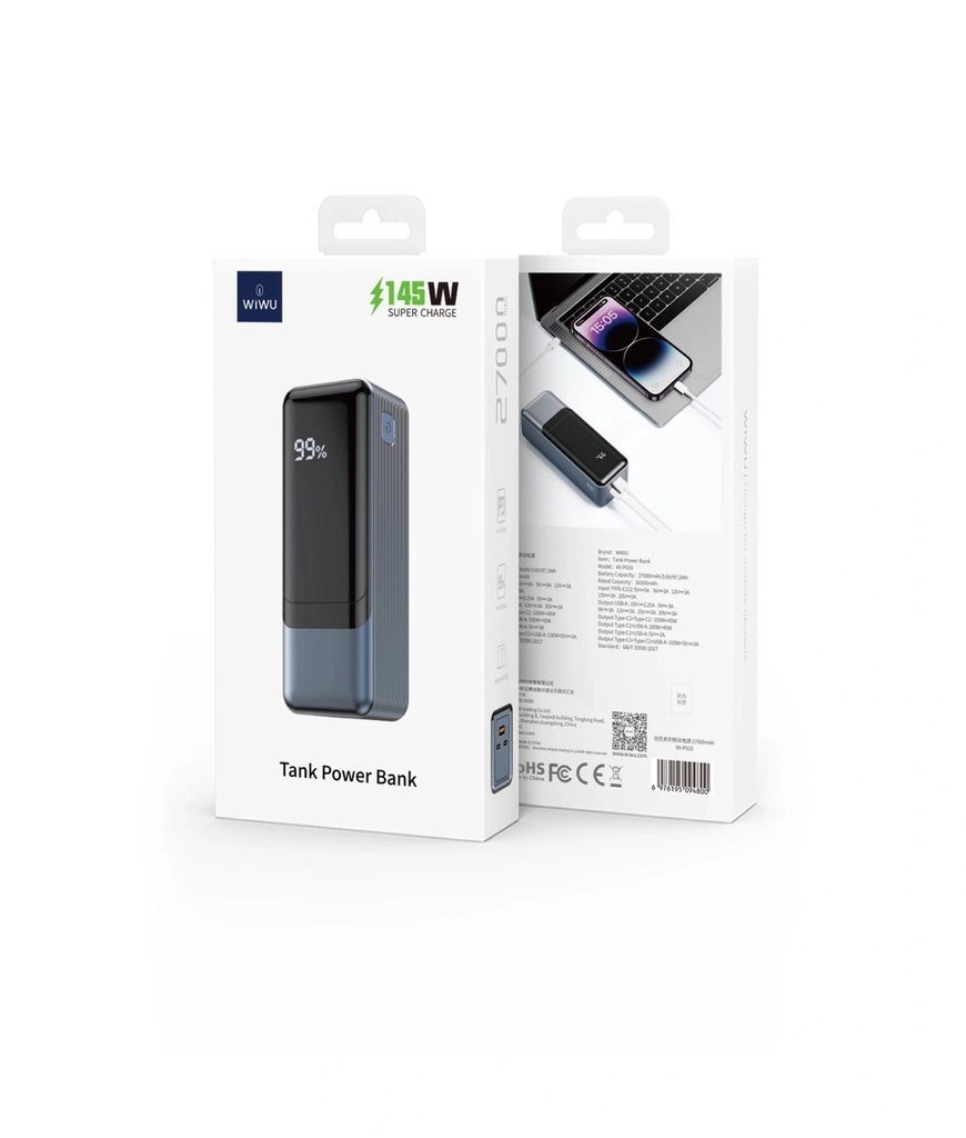 SẠC DỰ PHÒNG CHO MÁY TÍNH XÁCH TAY WIWU TANK POWER BANK #WI-P010 145W