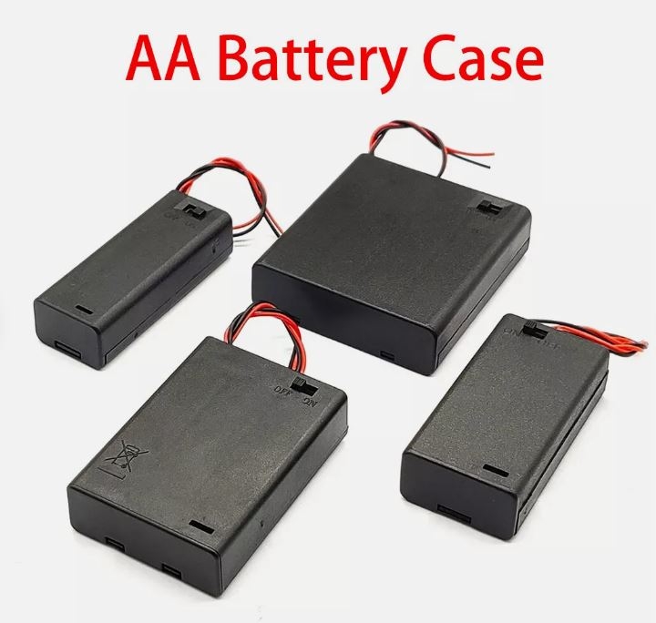 Hộp đế pin AA có nắp, công tắc
