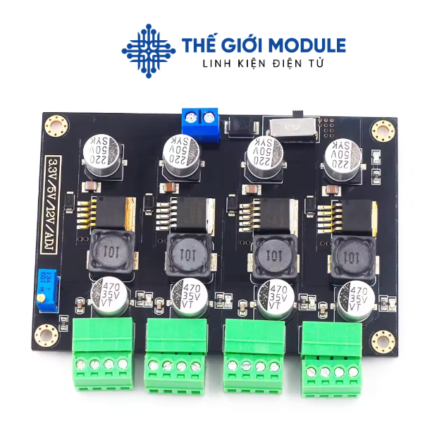 Mạch giảm áp DC-DC LM2596 4 ngõ ra 3.3V 5V 12V ADJ